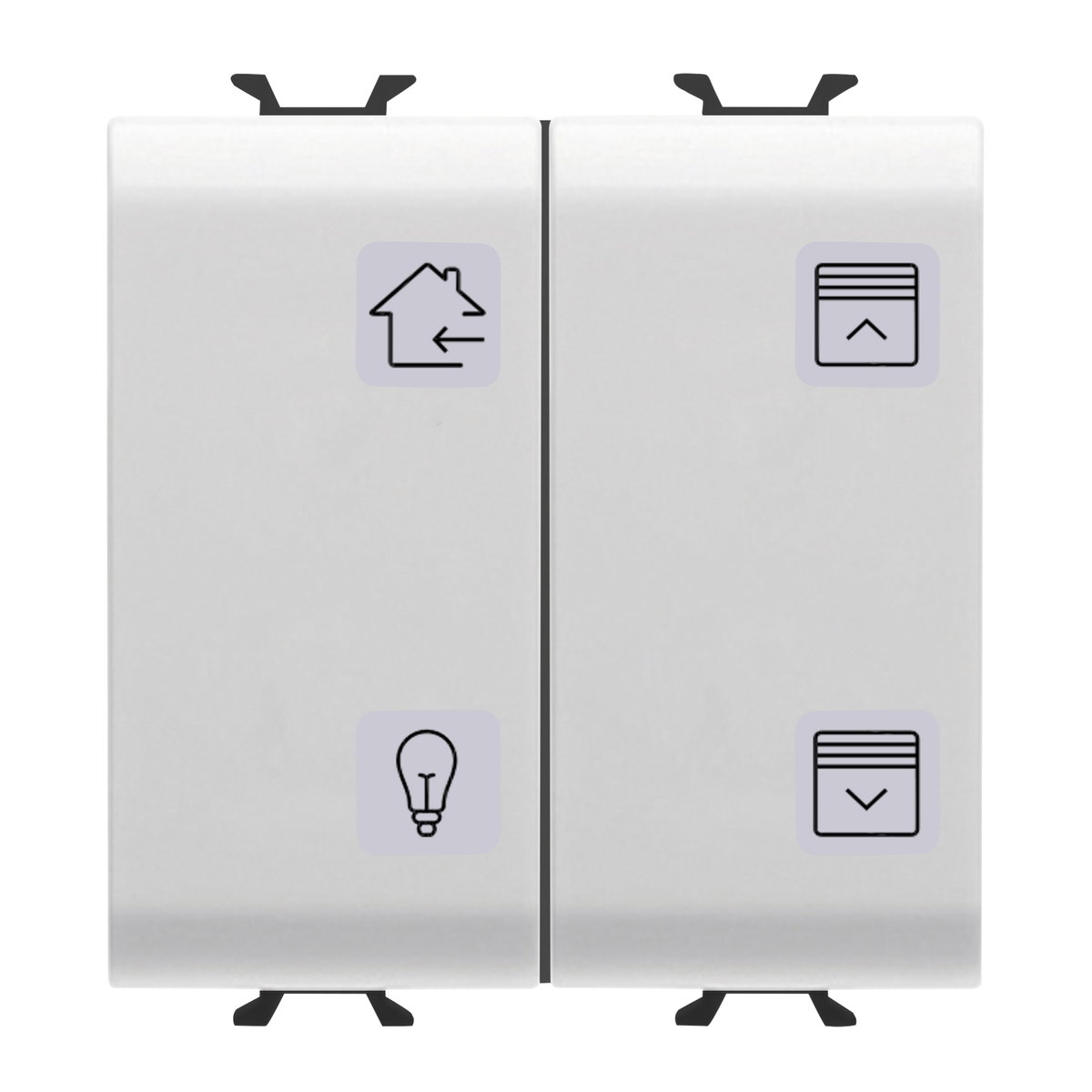 PANEL PULSADOR CON SÍMBOLOS INTERCAMBIABLES - KNX - 4 CANALES - 2 MÓDULOS - BLANCO SATINADO - CHORUSMART