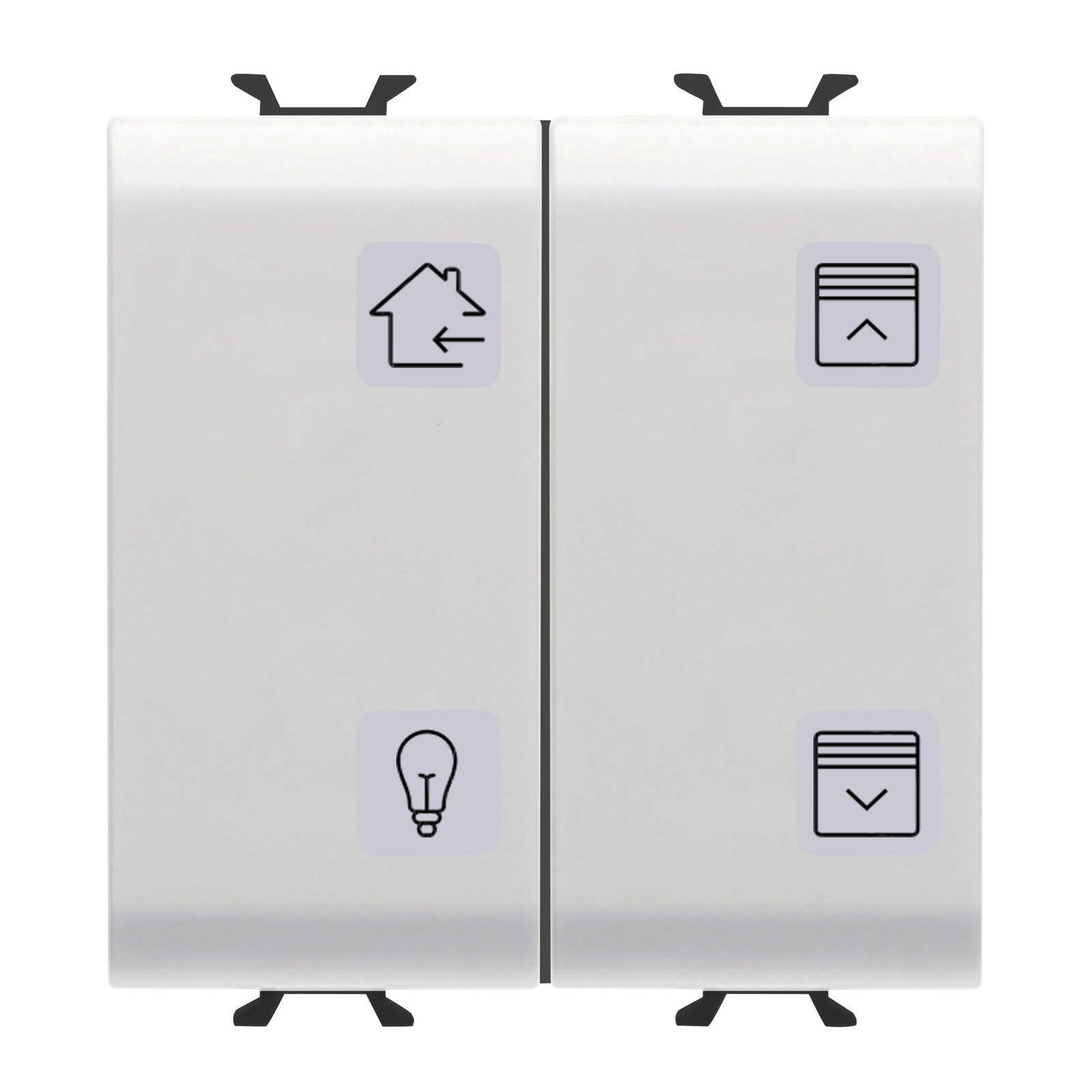 PANEL PULSADOR CON SÍMBOLOS INTERCAMBIABLES - KNX - 4 CANALES - 2 MÓDULOS - BLANCO SATINADO - CHORUSMART