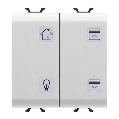 PANEL PULSADOR CON SÍMBOLOS INTERCAMBIABLES - KNX - 4 CANALES - 2 MÓDULOS - BLANCO SATINADO - CHORUSMART