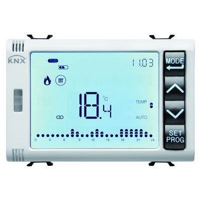 CRONOTERMOSTATO PROGRAMABLE CON GESTIÓN DE HUMEDAD - KNX - 3 MÓDULOS - BLANCO SATINADO - CHORUSMART