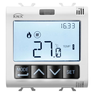 TERMOSTATO CON GESTIÓN DE HUMEDAD - KNX - 2 MÓDULOS - BLANCO SATINADO - CHORUSMART