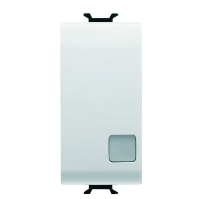 PULSADOR SOFT-CLICK - LUMINOSO - CON LENTE NEUTRA - PARA INTERF. CONT. BUS - 1P NA LIBRE DE POTENCIAL - 1 MÓDULO - BLANCO SATINADO - CHORUSMART