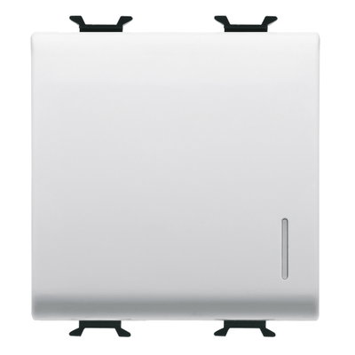 PULSADOR SOFT-CLICK - LUMINOSO - CON DIFUSOR - PARA INTERFACES DE CONTACTO DE BUS - 1P NA LIBRE DE POTENCIAL - 2 MÓDULOS - BLANCO SATINADO - CHORUSMART