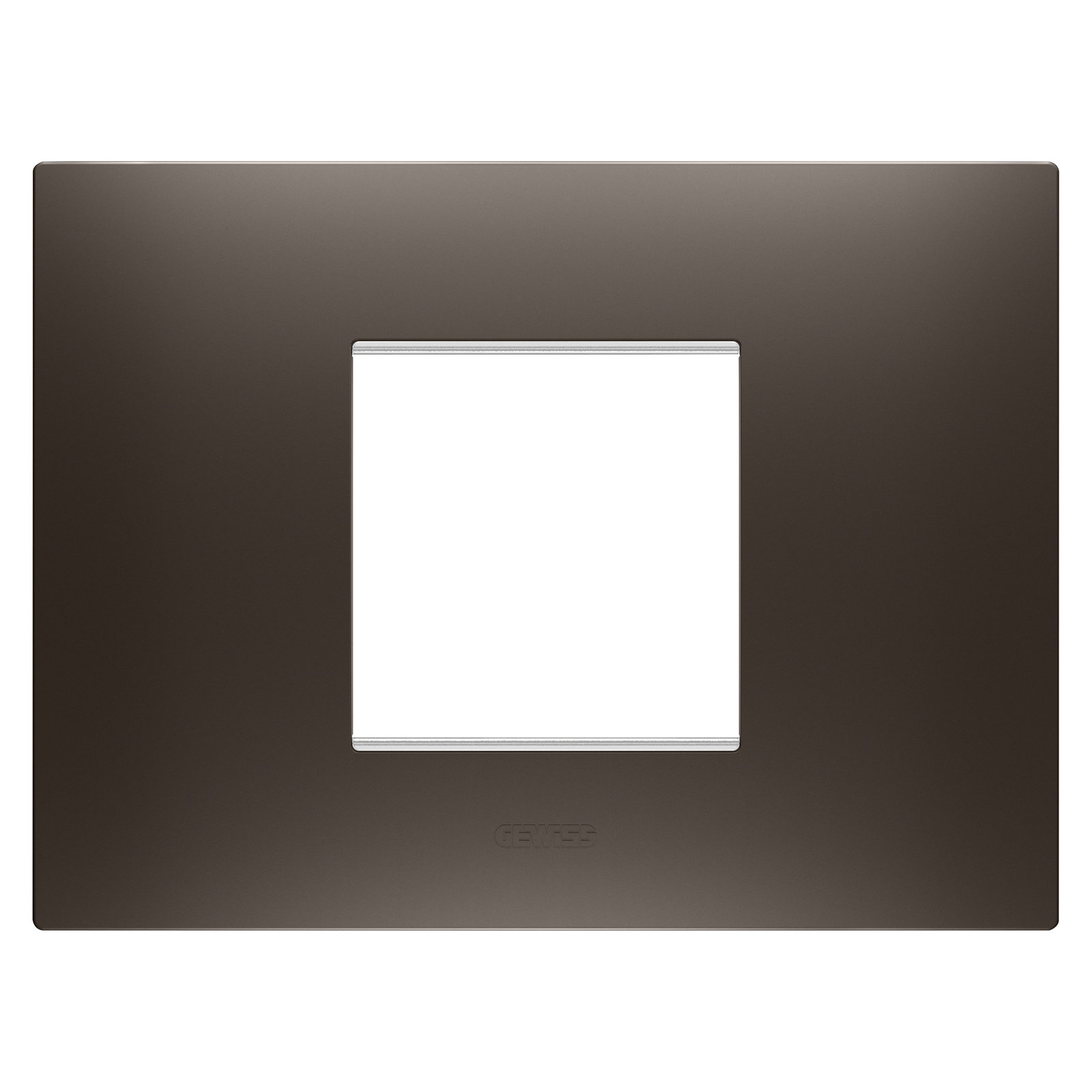 PLACA EGO - EN TECNOPOLÍMERO BARNIZADO - 2 MÓDULOS - MARRÓN SOMBRA - CHORUSMART