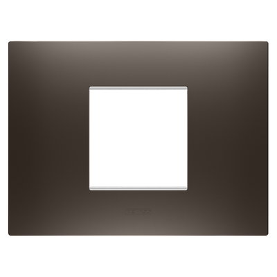 PLACA EGO - EN TECNOPOLÍMERO BARNIZADO - 2 MÓDULOS - MARRÓN SOMBRA - CHORUSMART