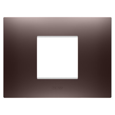 PLACA EGO - EN TECNOPOLÍMERO BARNIZADO - 2 MÓDULOS - COBRE - CHORUSMART
