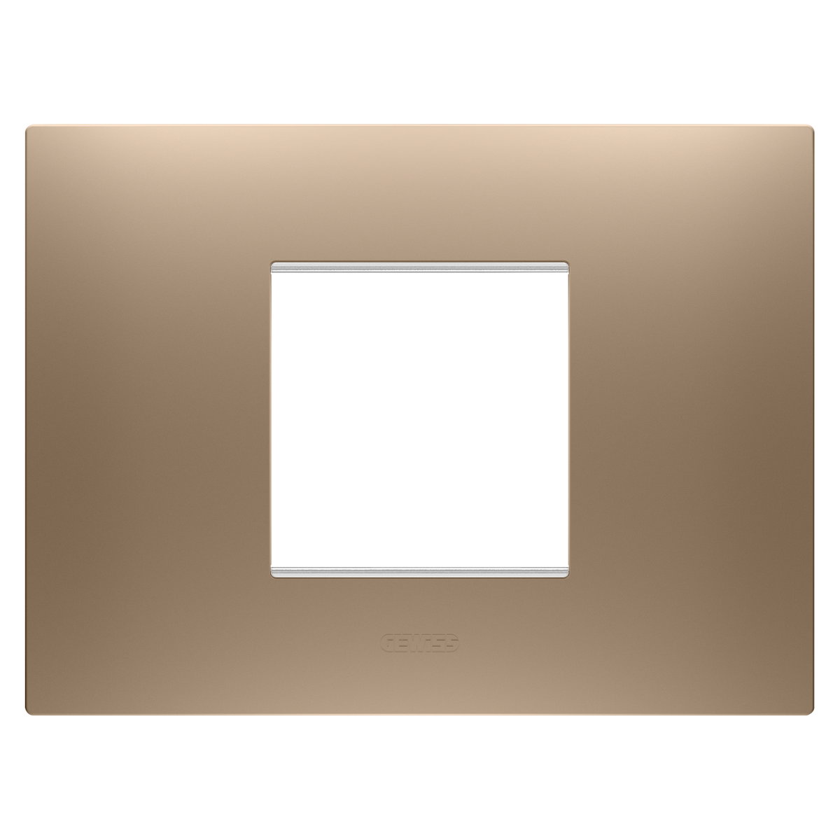 PLACA EGO - EN TECNOPOLÍMERO BARNIZADO - 2 MÓDULOS - COBRE CLARO - CHORUSMART