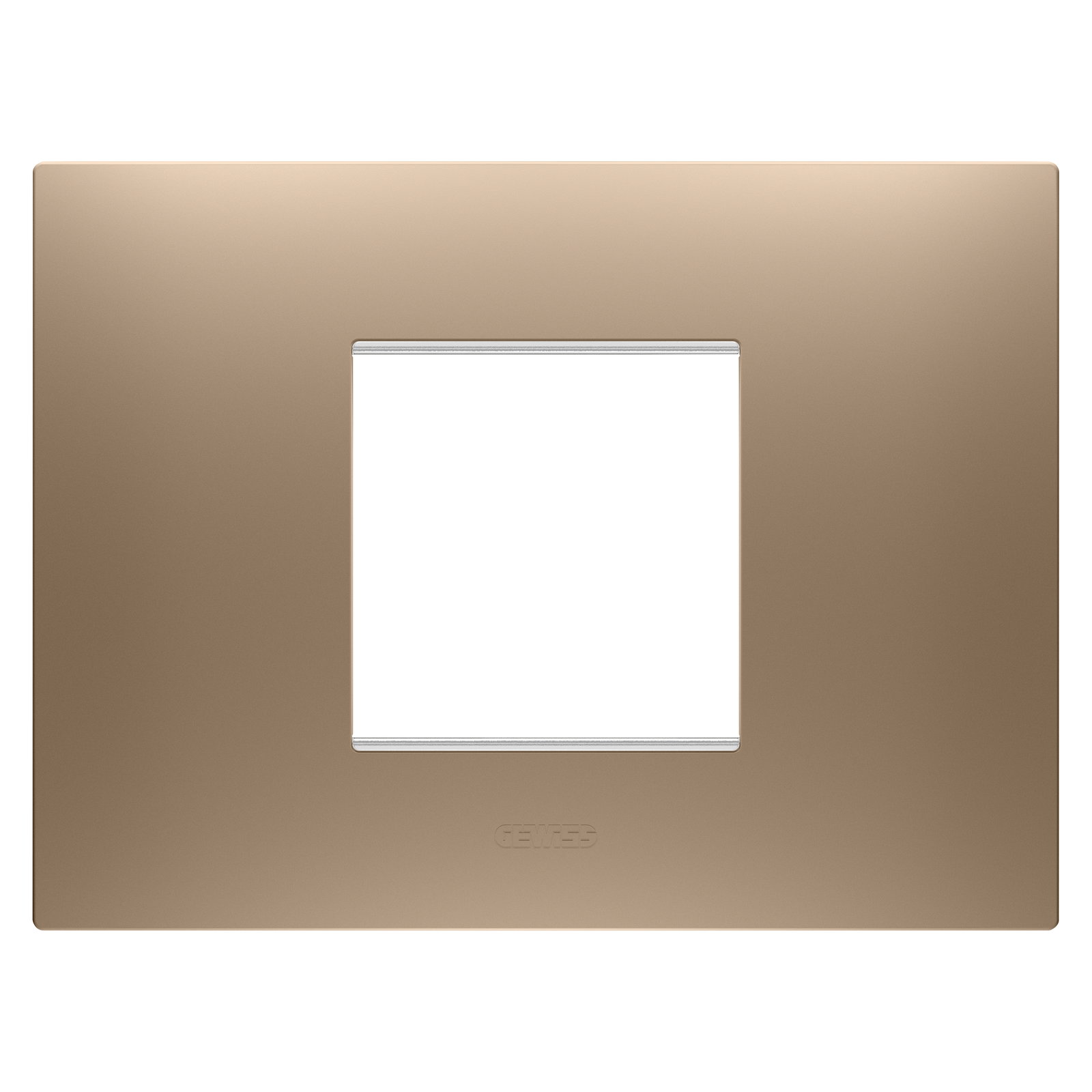 PLACA EGO - EN TECNOPOLÍMERO BARNIZADO - 2 MÓDULOS - COBRE CLARO - CHORUSMART