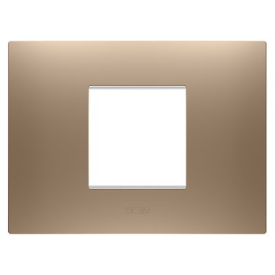 PLACA EGO - EN TECNOPOLÍMERO BARNIZADO - 2 MÓDULOS - COBRE CLARO - CHORUSMART