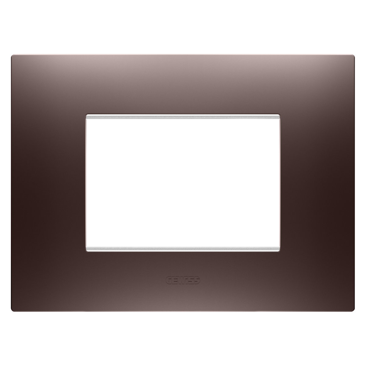 PLACA EGO - EN TECNOPOLÍMERO BARNIZADO - 3 MÓDULOS - COBRE - CHORUSMART