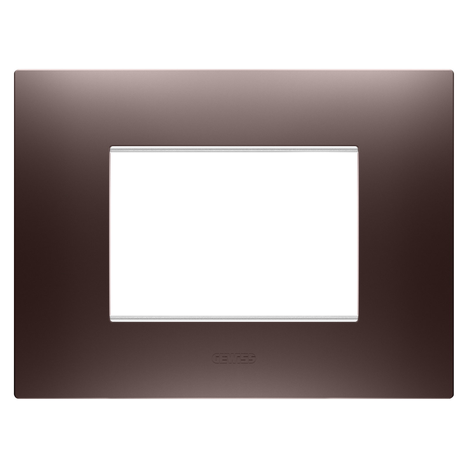 PLACA EGO - EN TECNOPOLÍMERO BARNIZADO - 3 MÓDULOS - COBRE - CHORUSMART