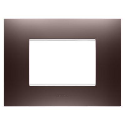 PLACA EGO - EN TECNOPOLÍMERO BARNIZADO - 3 MÓDULOS - COBRE - CHORUSMART