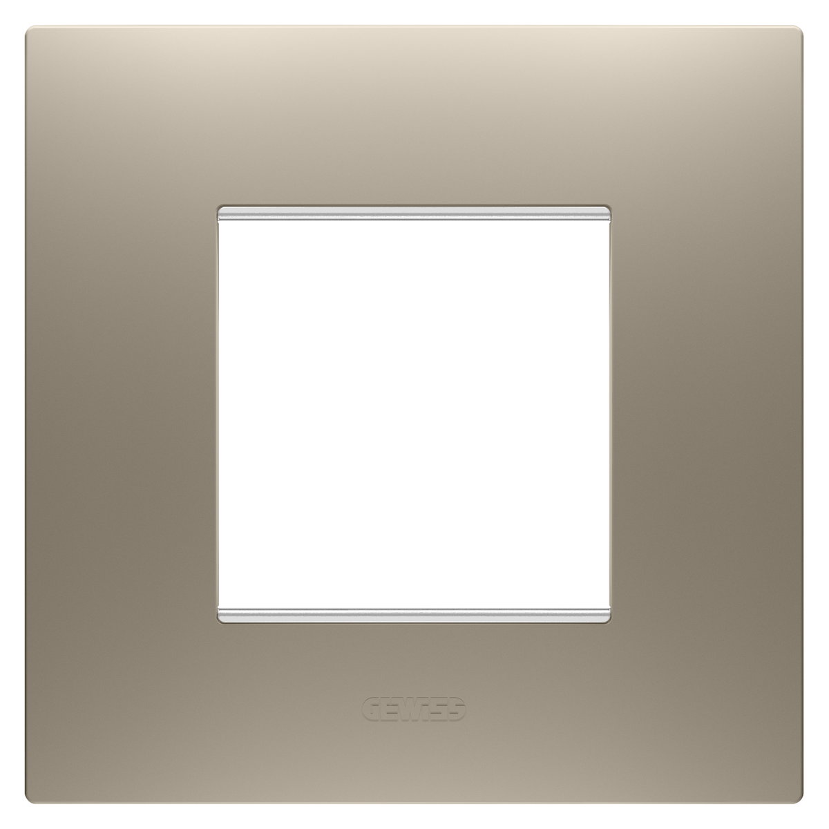 PLACA EGO INTERNATIONAL - EN TECNOPOLÍMERO BARNIZADO - 2 MÓDULOS - BRONCE CLARO - CHORUSMART