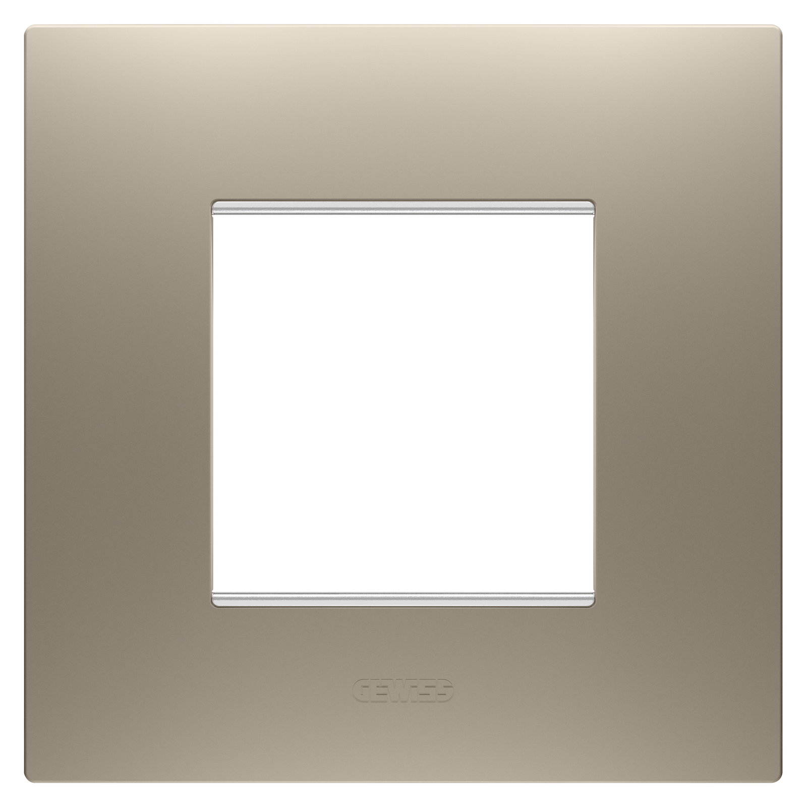 PLACA EGO INTERNATIONAL - EN TECNOPOLÍMERO BARNIZADO - 2 MÓDULOS - BRONCE CLARO - CHORUSMART