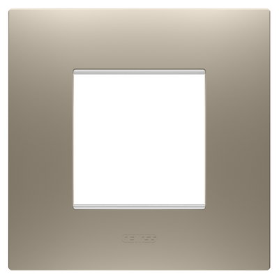 PLACA EGO INTERNATIONAL - EN TECNOPOLÍMERO BARNIZADO - 2 MÓDULOS - BRONCE CLARO - CHORUSMART