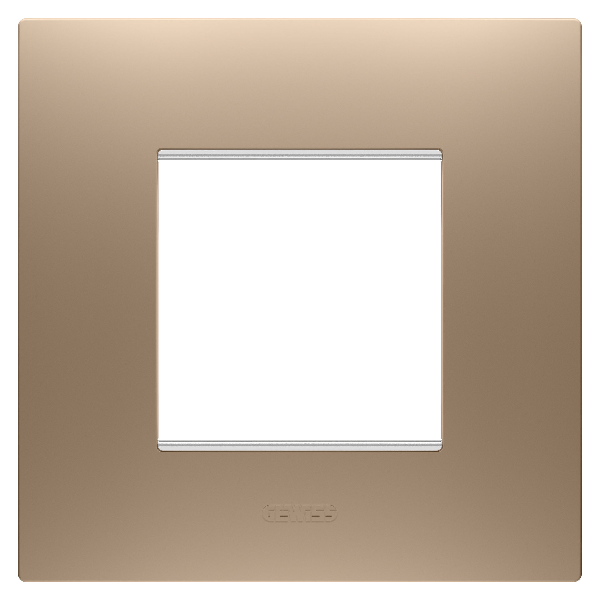 PLACA EGO INTERNATIONAL - EN TECNOPOLÍMERO BARNIZADO - 2 MÓDULOS - COBRE CLARO - CHORUSMART