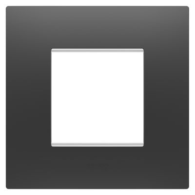 PLACA EGO INTERNATIONAL - EN TECNOPOLÍMERO - 2 MÓDULOS - NEGRO SATINADO - CHORUSMART