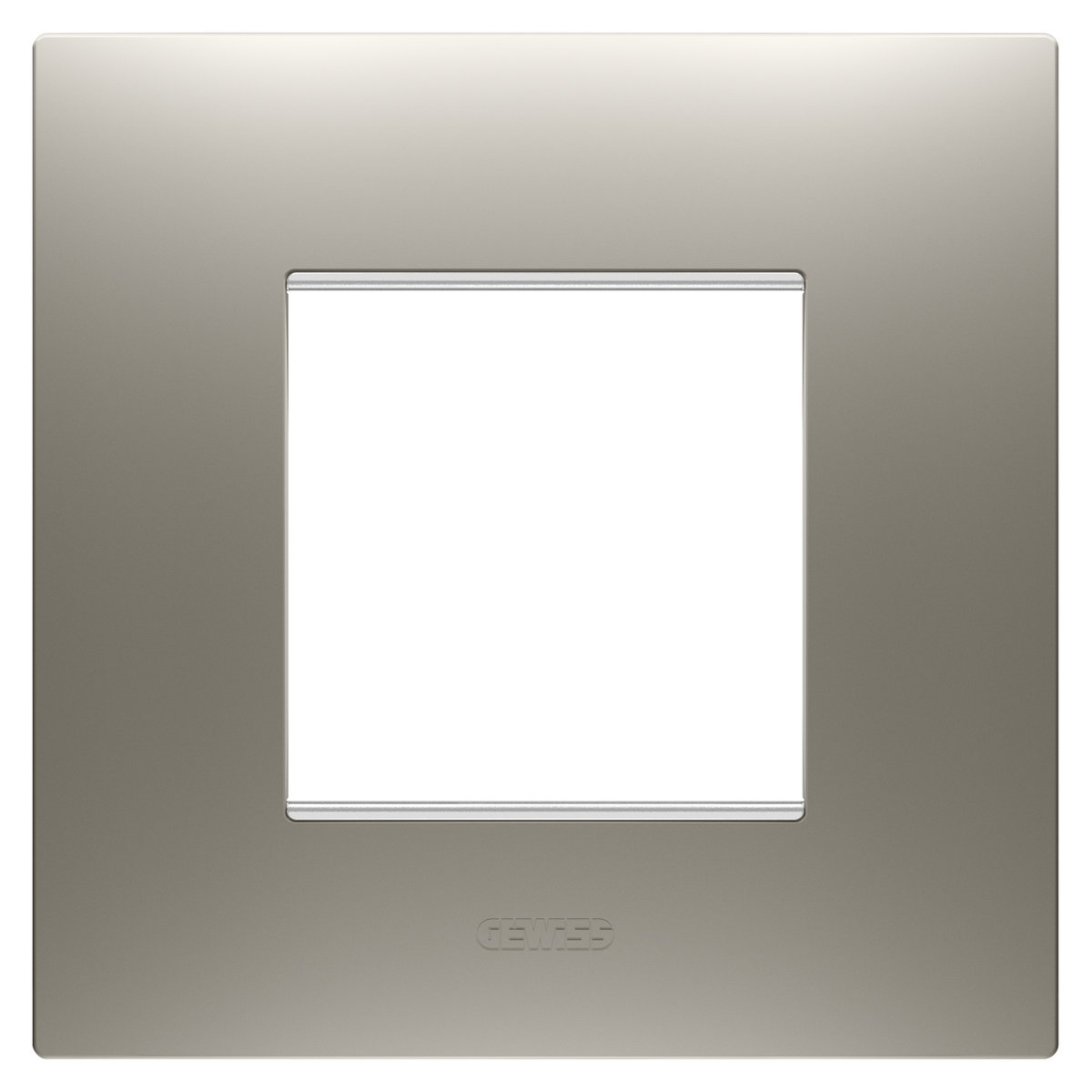 PLACA EGO INTERNATIONAL - EN TECNOPOLÍMERO BARNIZADO - 2 MÓDULOS - ACERO - CHORUSMART