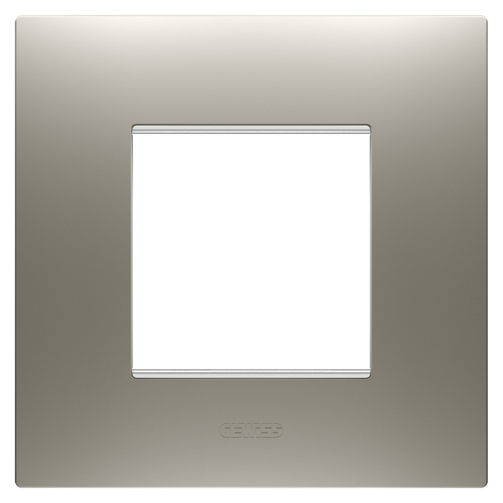 PLACA EGO INTERNATIONAL - EN TECNOPOLÍMERO BARNIZADO - 2 MÓDULOS - ACERO - CHORUSMART