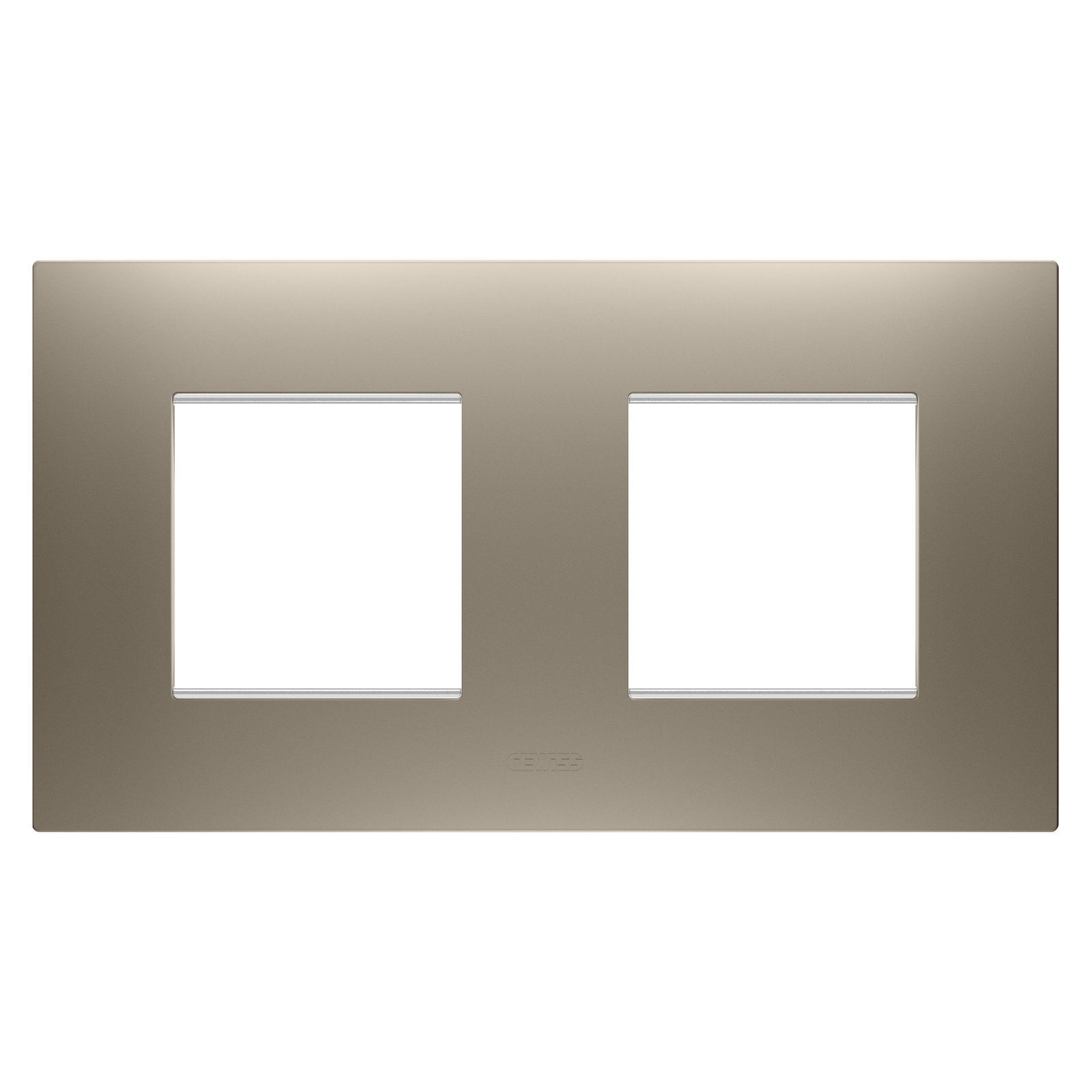 PLACA EGO INTERNATIONAL - EN TECNOPOLÍMERO BARNIZADO - 2+2 MÓDULOS HORIZONTAL - BRONCE CLARO - CHORUSMART