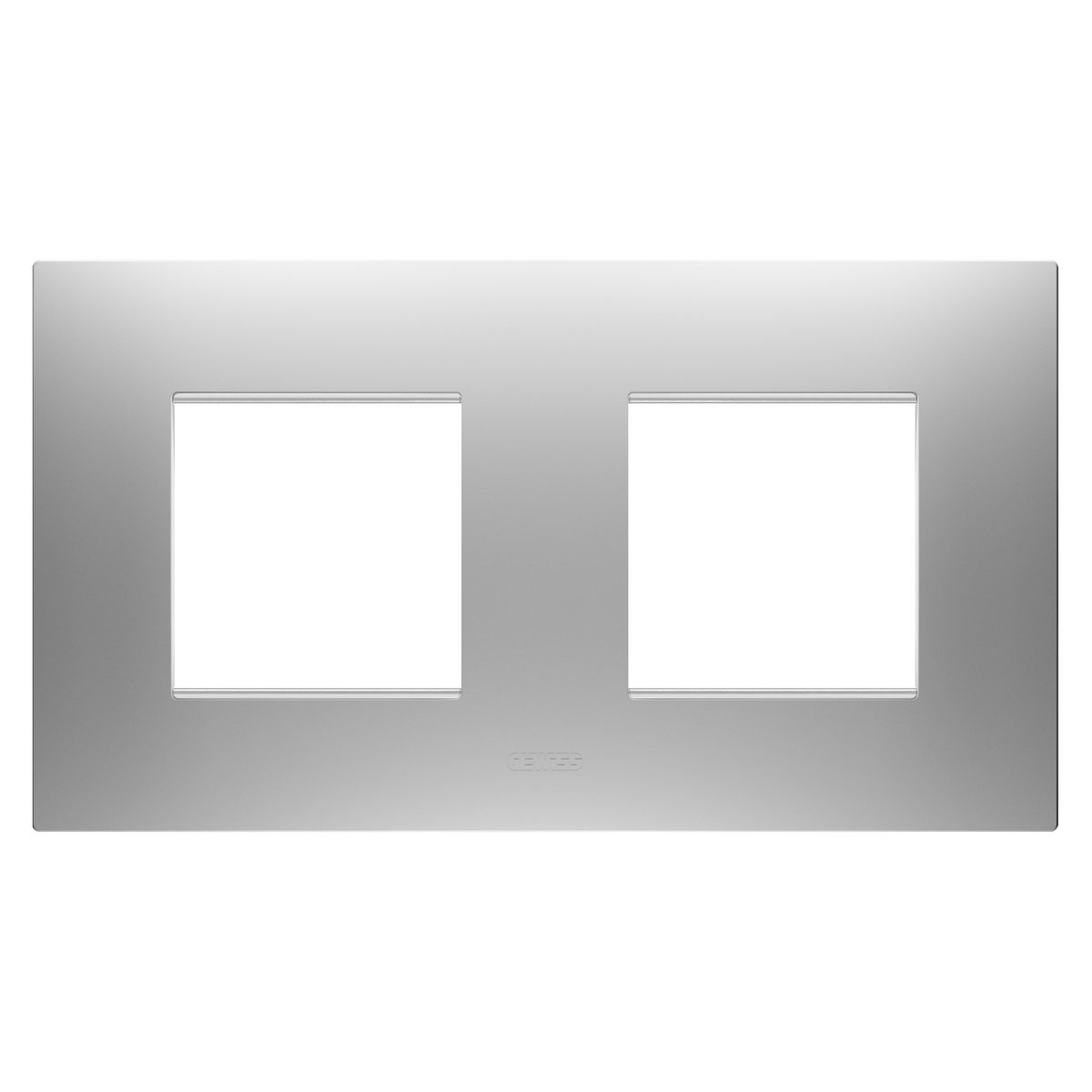 PLACA EGO INTERNATIONAL - EN TECNOPOLÍMERO BARNIZADO - 2+2 MÓDULOS HORIZONTAL - GRIS MAGNÉTICO - CHORUSMART