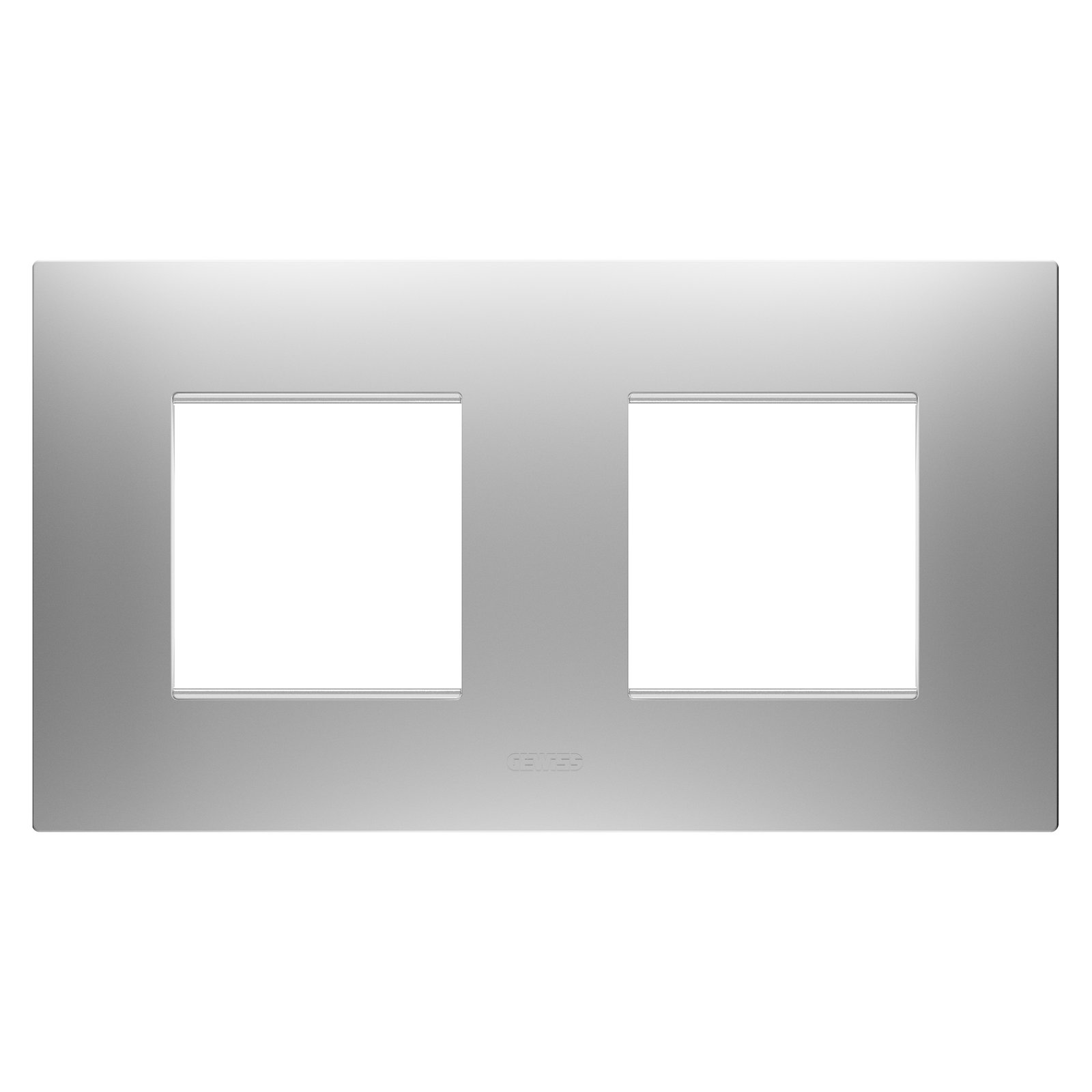 PLACA EGO INTERNATIONAL - EN TECNOPOLÍMERO BARNIZADO - 2+2 MÓDULOS HORIZONTAL - GRIS MAGNÉTICO - CHORUSMART