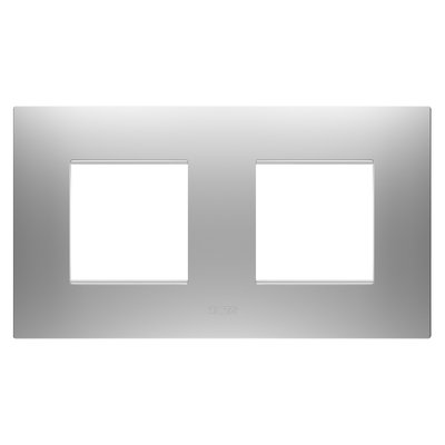PLACA EGO INTERNATIONAL - EN TECNOPOLÍMERO BARNIZADO - 2+2 MÓDULOS HORIZONTAL - GRIS MAGNÉTICO - CHORUSMART