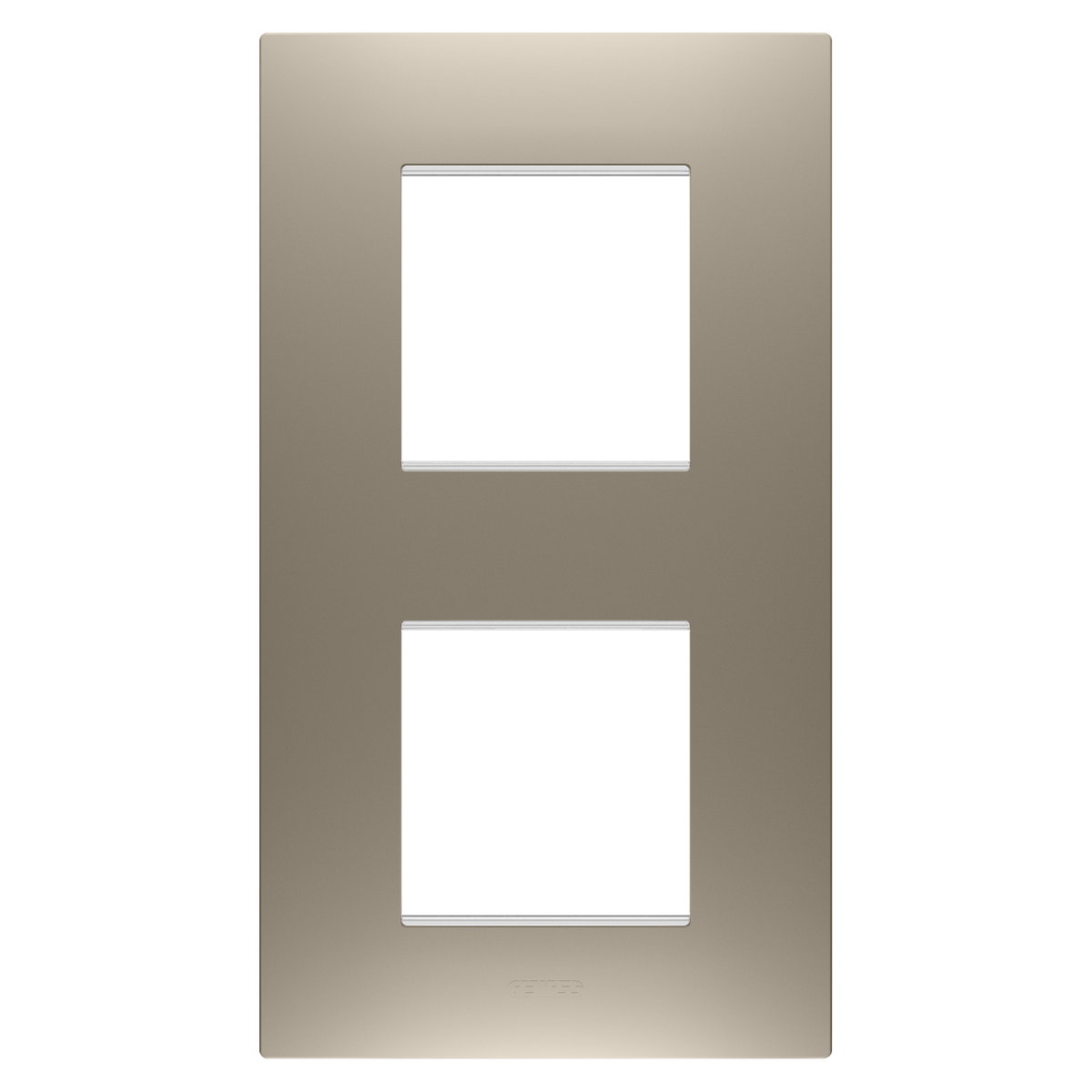 PLACA EGO INTERNATIONAL - EN TECNOPOLÍMERO BARNIZADO - 2+2 MÓDULOS VERTICAL - BRONCE CLARO - CHORUSMART