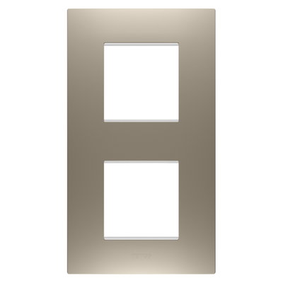 PLACA EGO INTERNATIONAL - EN TECNOPOLÍMERO BARNIZADO - 2+2 MÓDULOS VERTICAL - BRONCE CLARO - CHORUSMART