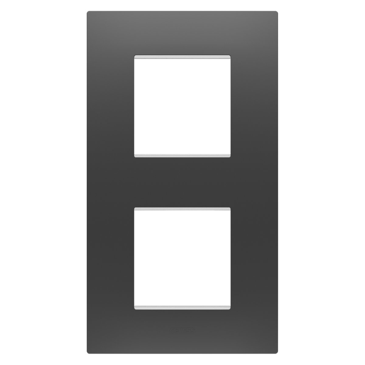 PLACA EGO INTERNATIONAL - EN TECNOPOLÍMERO - 2+2 MÓDULOS VERTICAL - NEGRO SATINADO - CHORUSMART