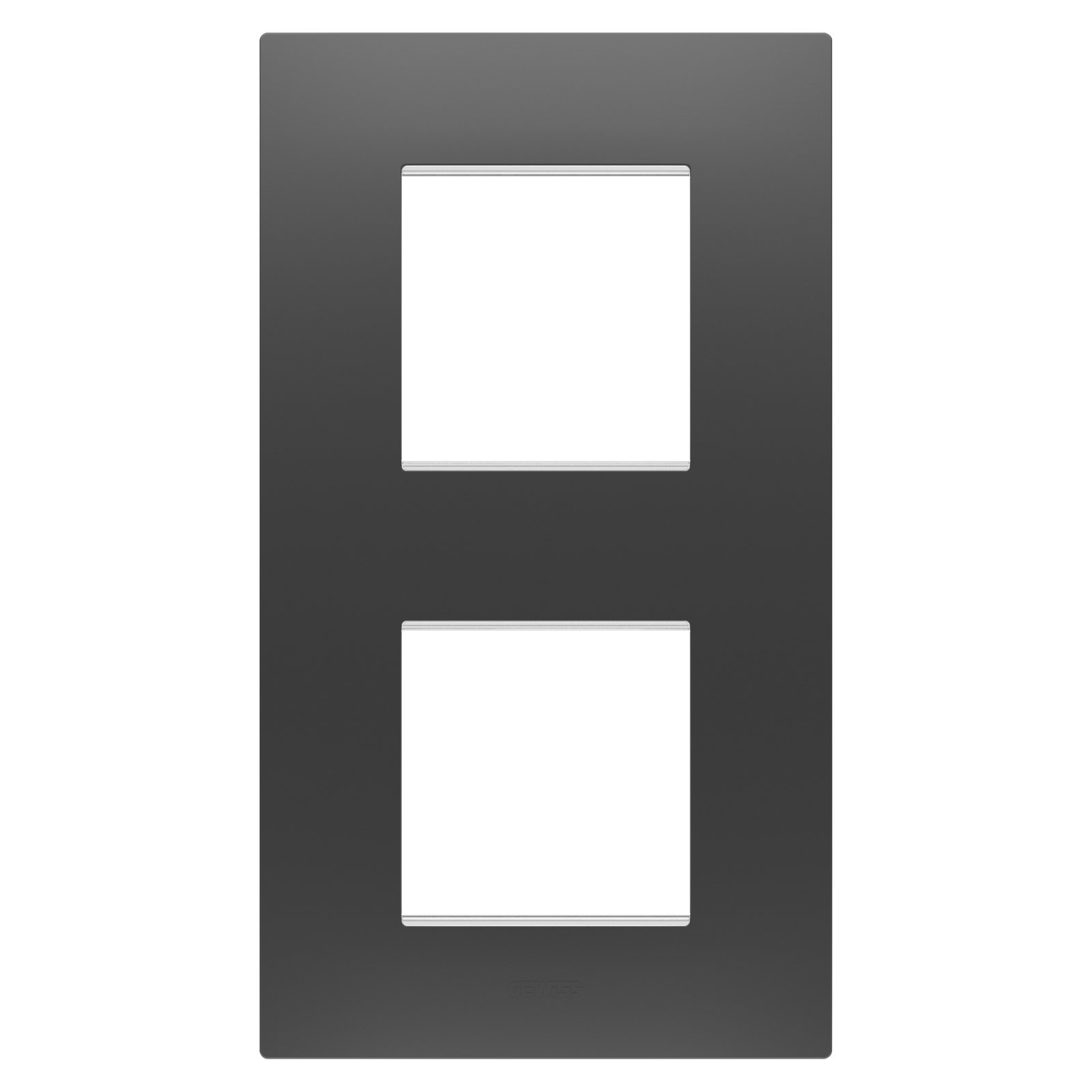 PLACA EGO INTERNATIONAL - EN TECNOPOLÍMERO - 2+2 MÓDULOS VERTICAL - NEGRO SATINADO - CHORUSMART