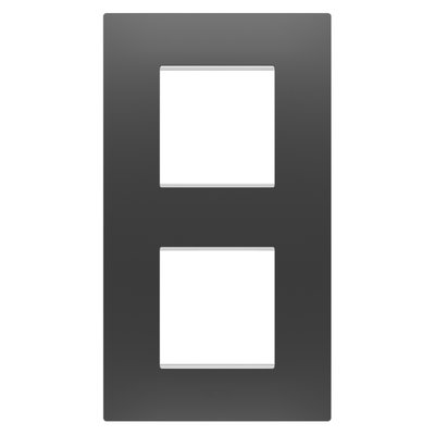 PLACA EGO INTERNATIONAL - EN TECNOPOLÍMERO - 2+2 MÓDULOS VERTICAL - NEGRO SATINADO - CHORUSMART