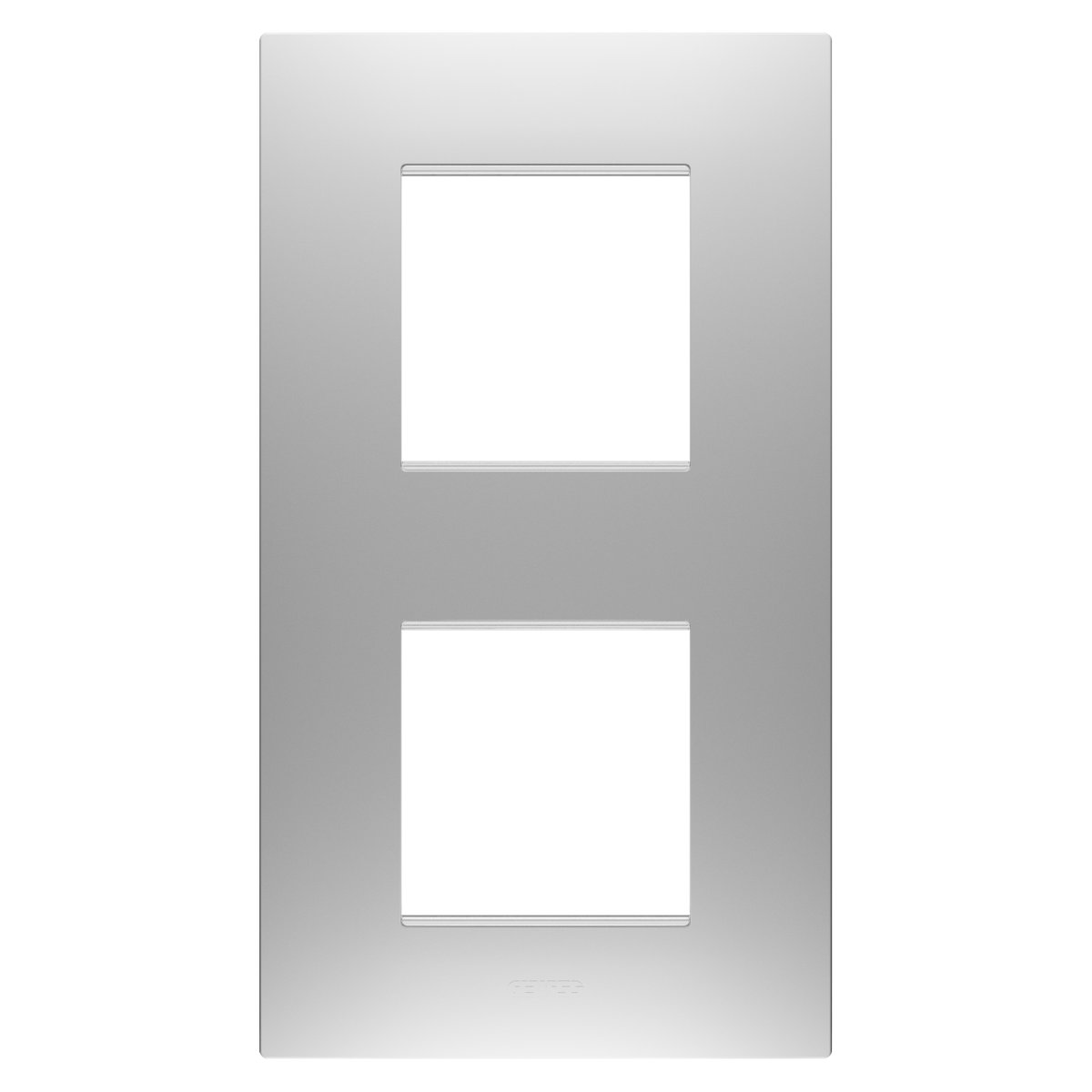 PLACA EGO INTERNATIONAL - EN TECNOPOLÍMERO BARNIZADO - 2+2 MÓDULOS VERTICAL - GRIS MAGNÉTICO - CHORUSMART