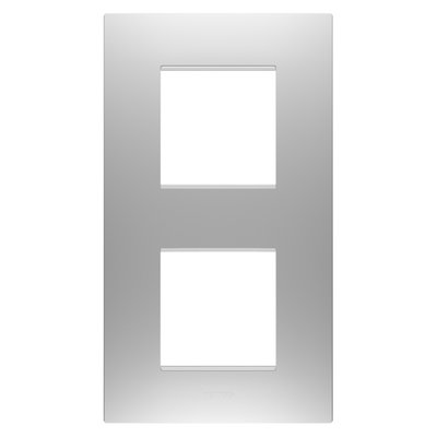 PLACA EGO INTERNATIONAL - EN TECNOPOLÍMERO BARNIZADO - 2+2 MÓDULOS VERTICAL - GRIS MAGNÉTICO - CHORUSMART