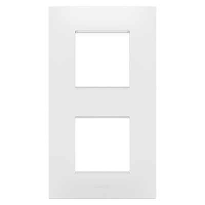 PLACA EGO INTERNATIONAL - EN TECNOPOLÍMERO - 2+2 MÓDULOS VERTICAL - BLANCO SATINADO - CHORUSMART