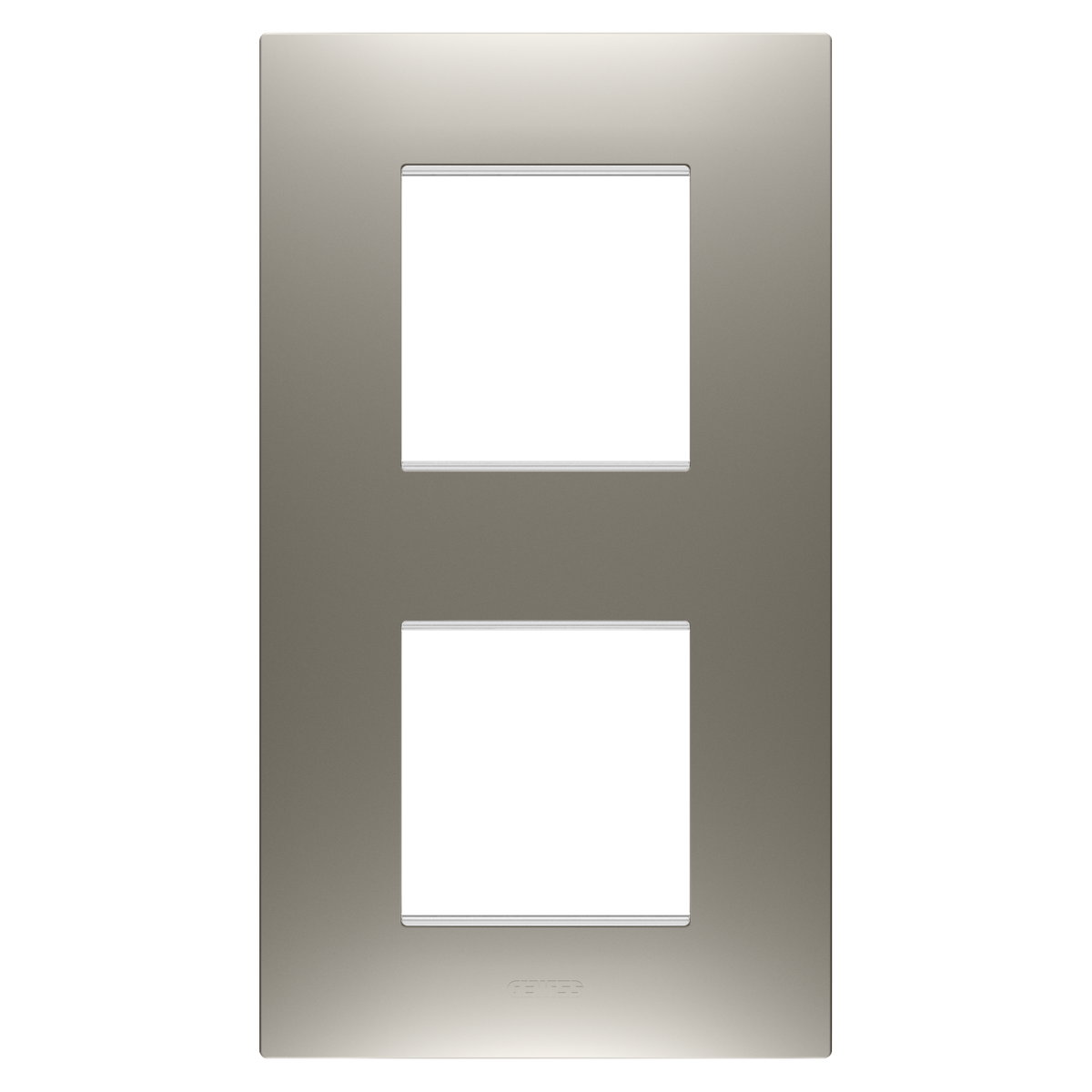 PLACA EGO INTERNATIONAL - EN TECNOPOLÍMERO BARNIZADO - 2+2 MÓDULOS VERTICAL - ACERO - CHORUSMART