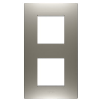 PLACA EGO INTERNATIONAL - EN TECNOPOLÍMERO BARNIZADO - 2+2 MÓDULOS VERTICAL - ACERO - CHORUSMART