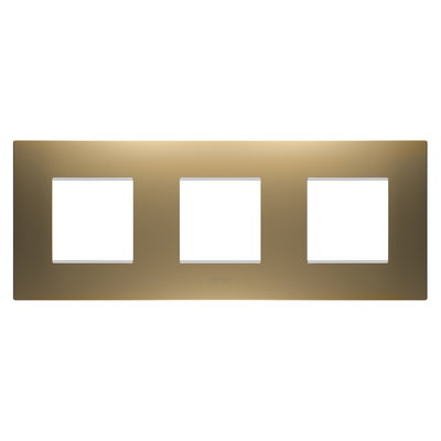PLACA EGO INTERNATIONAL - EN TECNOPOLÍMERO BARNIZADO - 2+2+2 MÓDULOS HORIZONTAL - ORO - CHORUSMART