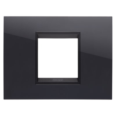 PLACA LUX - TECNOPOLÍMERO - 2 MÓDULOS - NEGRO TÓNER LAVY - MARCO INTERIOR NEGRO MATE - CHORUSMART