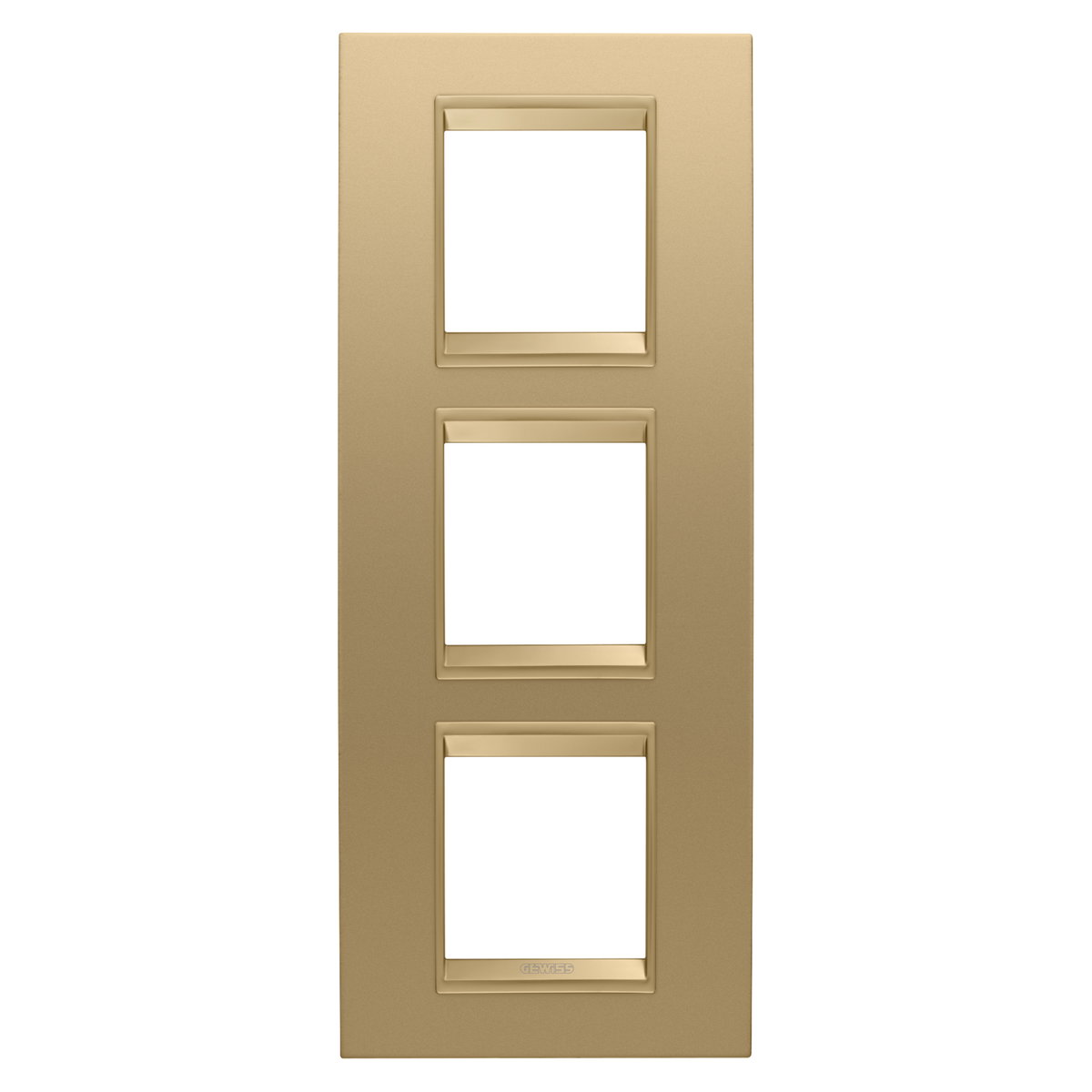 PLACA LUX INTERNATIONAL - EN METAL - 2+2+2 MÓDULOS VERTICAL - ORO - MARCO ORO MATE - CHORUSMART