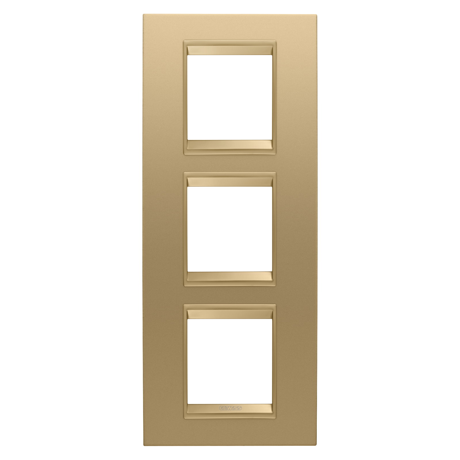PLACA LUX INTERNATIONAL - EN METAL - 2+2+2 MÓDULOS VERTICAL - ORO - MARCO ORO MATE - CHORUSMART