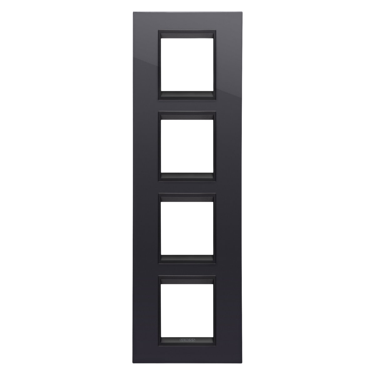 PLACA LUX INTERNATIONAL - TECNOPOLÍMERO - 2+2+2+2 MÓDULOS VERTICAL - NEGRO TÓNER LAVY - MARCO INTERIOR NEGRO MATE - CHORUSMART