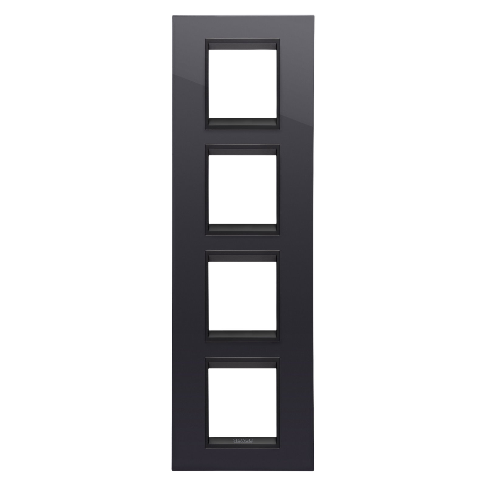PLACA LUX INTERNATIONAL - TECNOPOLÍMERO - 2+2+2+2 MÓDULOS VERTICAL - NEGRO TÓNER LAVY - MARCO INTERIOR NEGRO MATE - CHORUSMART