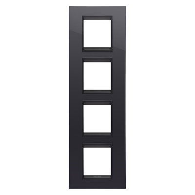 PLACA LUX INTERNATIONAL - TECNOPOLÍMERO - 2+2+2+2 MÓDULOS VERTICAL - NEGRO TÓNER LAVY - MARCO INTERIOR NEGRO MATE - CHORUSMART