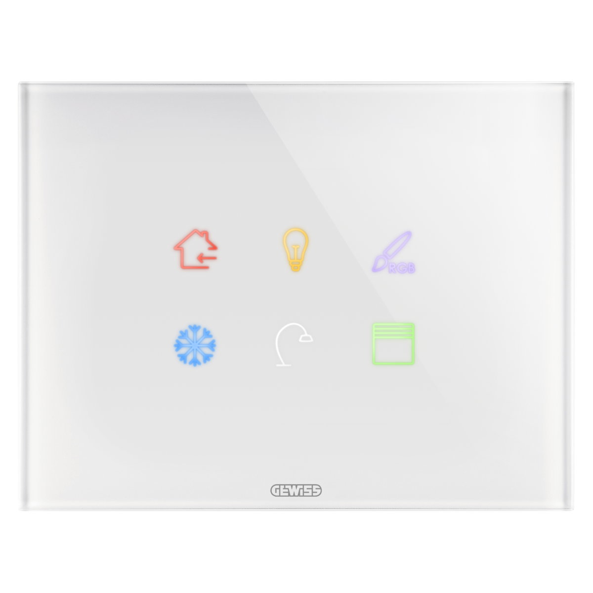PLACA ICE TOUCH KNX - CRISTAL - 6 ÁREAS TÁCTILES - BLANCO - CHORUSMART