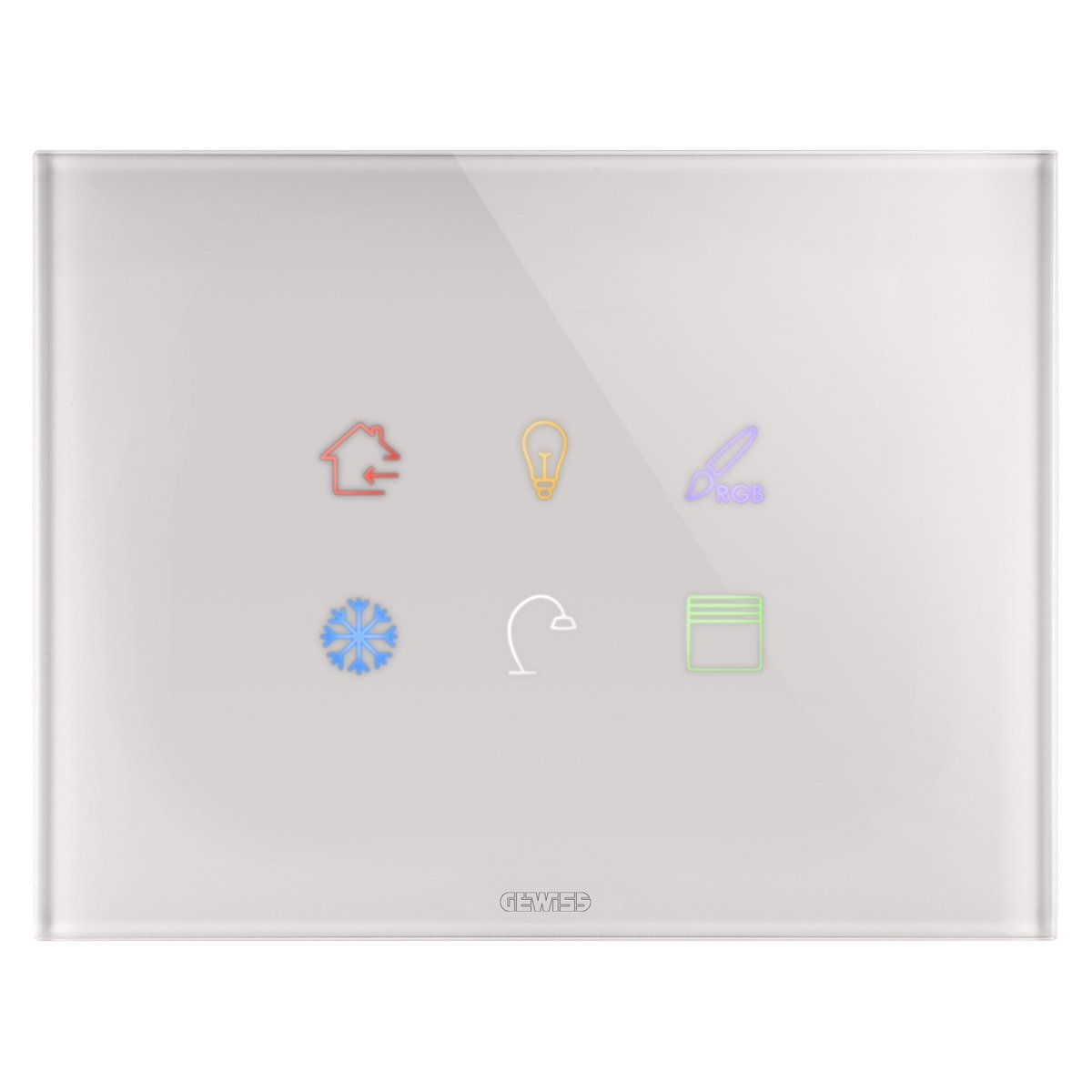 PLACA ICE TOUCH KNX - CRISTAL - 6 ÁREAS TÁCTILES - BEIGE NATURAL - CHORUSMART