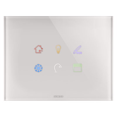 PLACA ICE TOUCH KNX - CRISTAL - 6 ÁREAS TÁCTILES - BEIGE NATURAL - CHORUSMART