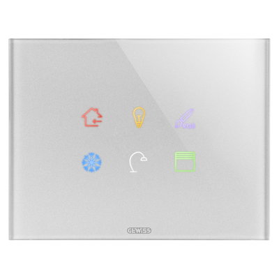 PLACA ICE TOUCH KNX - CRISTAL - 6 ÁREAS TÁCTILES - TITANIO - CHORUSMART