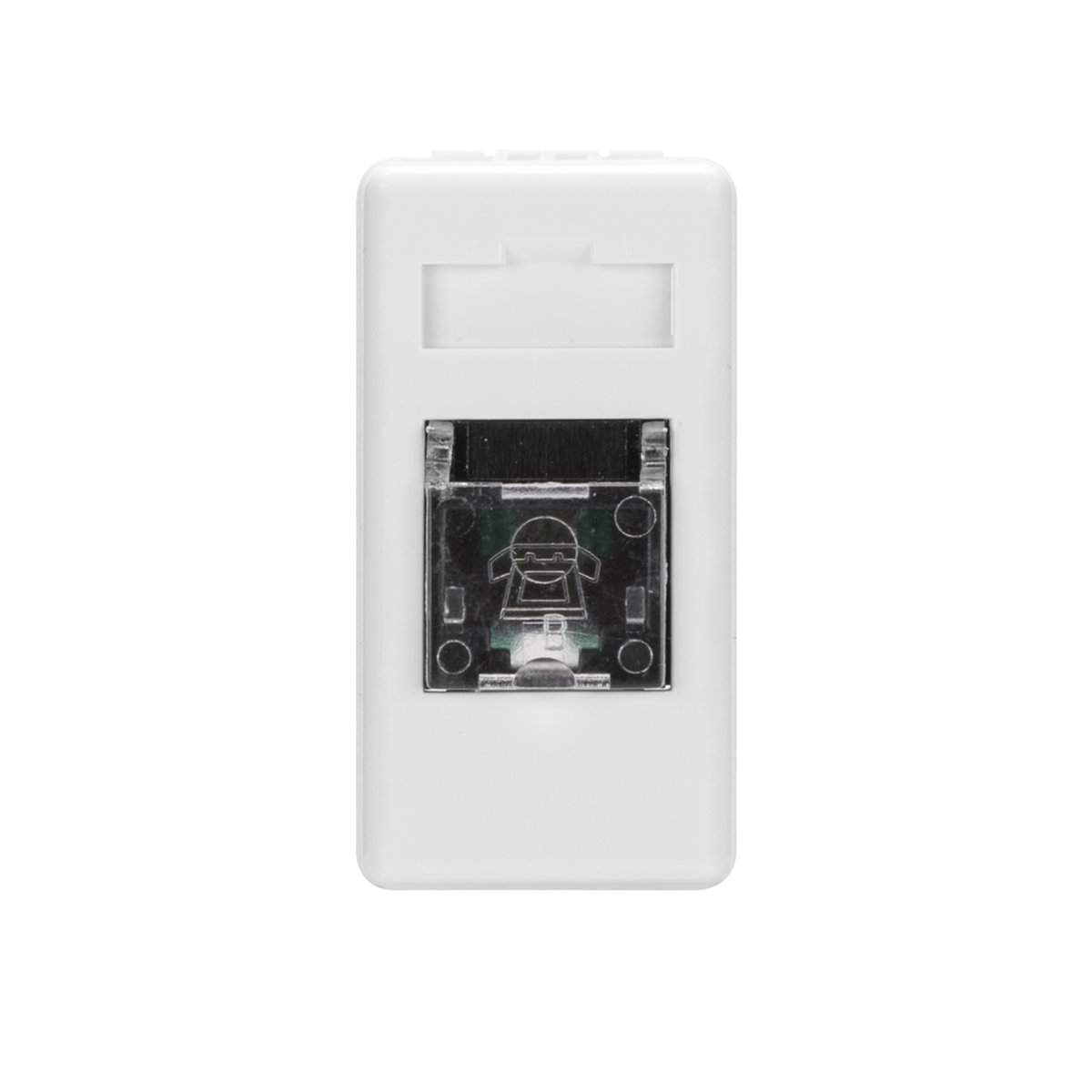 BASE TELEFÓNICA - RJ11 - 2 PARES - PAR TRENZADO - BORNES CON TORNILLO - 1 MÓDULO - SYSTEM WHITE
