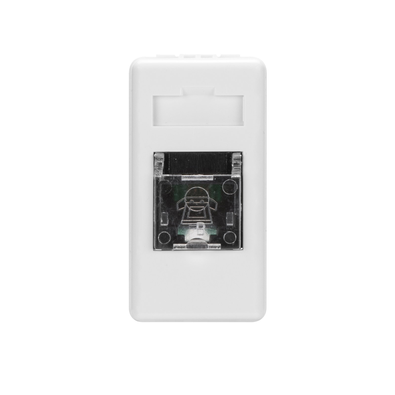 BASE TELEFÓNICA - RJ11 - 2 PARES - PAR TRENZADO - BORNES CON TORNILLO - 1 MÓDULO - SYSTEM WHITE